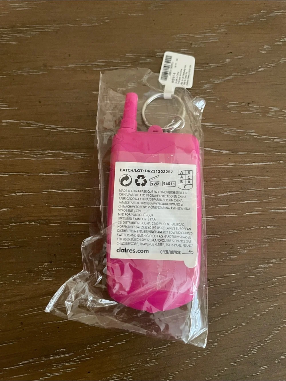 Claire's Bright Pink Unicorn Makeup Phone Charm Keychain